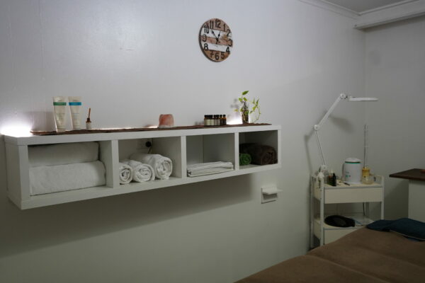 suede facial and massage room